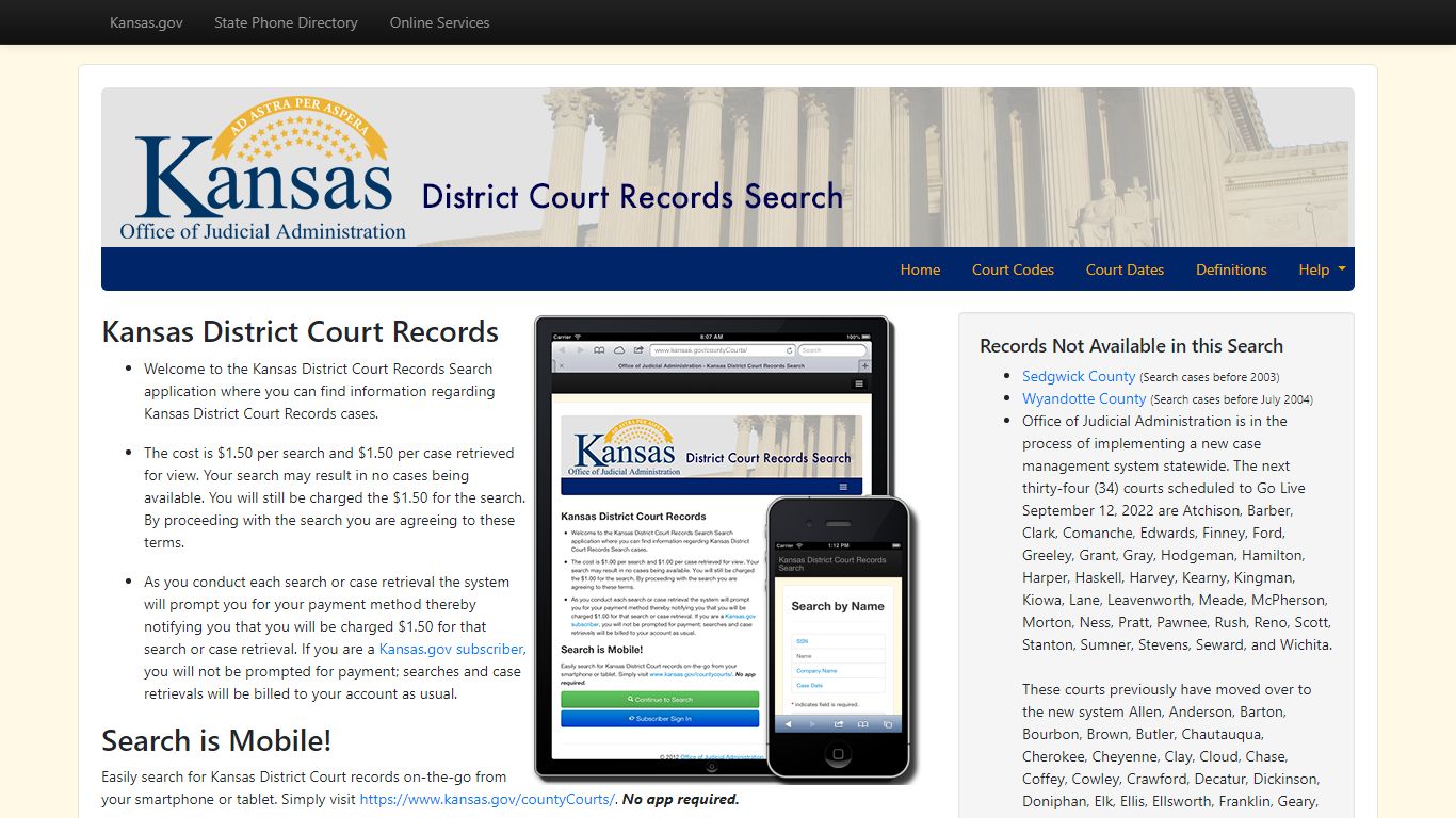 Office of Judicial Administration - Kansas District Court Records Search